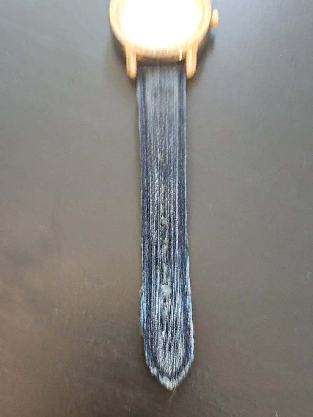 GRUEN Women's Gold-Tone Crystal Accent Watch with Blue Strap